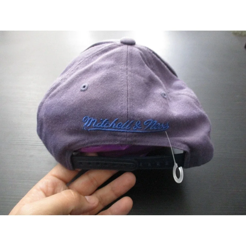 Oklahoma City Thunder Hat Cap Mens Snap Back Purple NBA Basketball Mitchell Ness